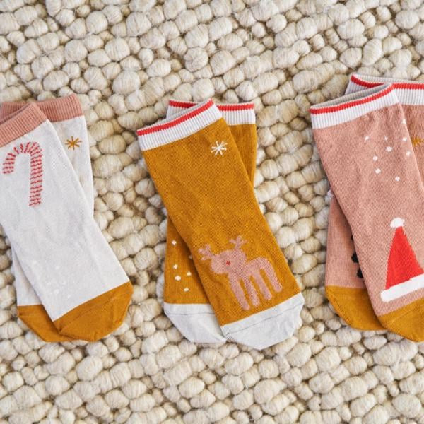 Silas Cotton Socks 3 Pack Holiday Tuscany Rose Multi Mix