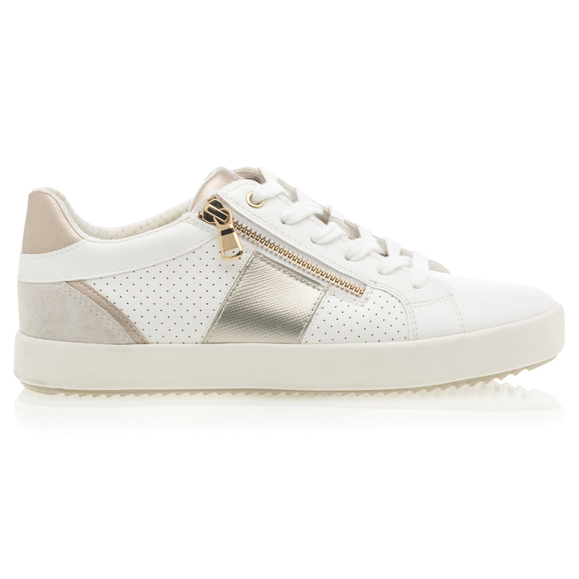 Baskets basses Femme blanc/or