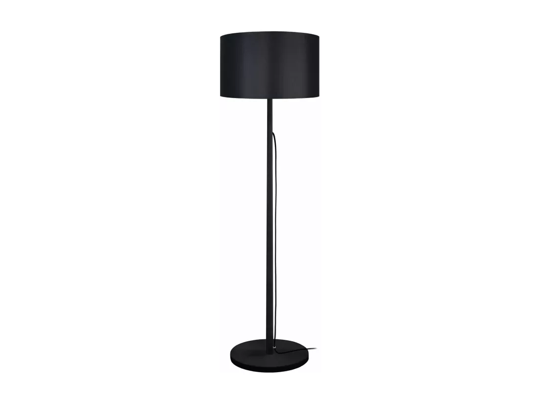 Lampadaire droit bois noir 142 cm.
