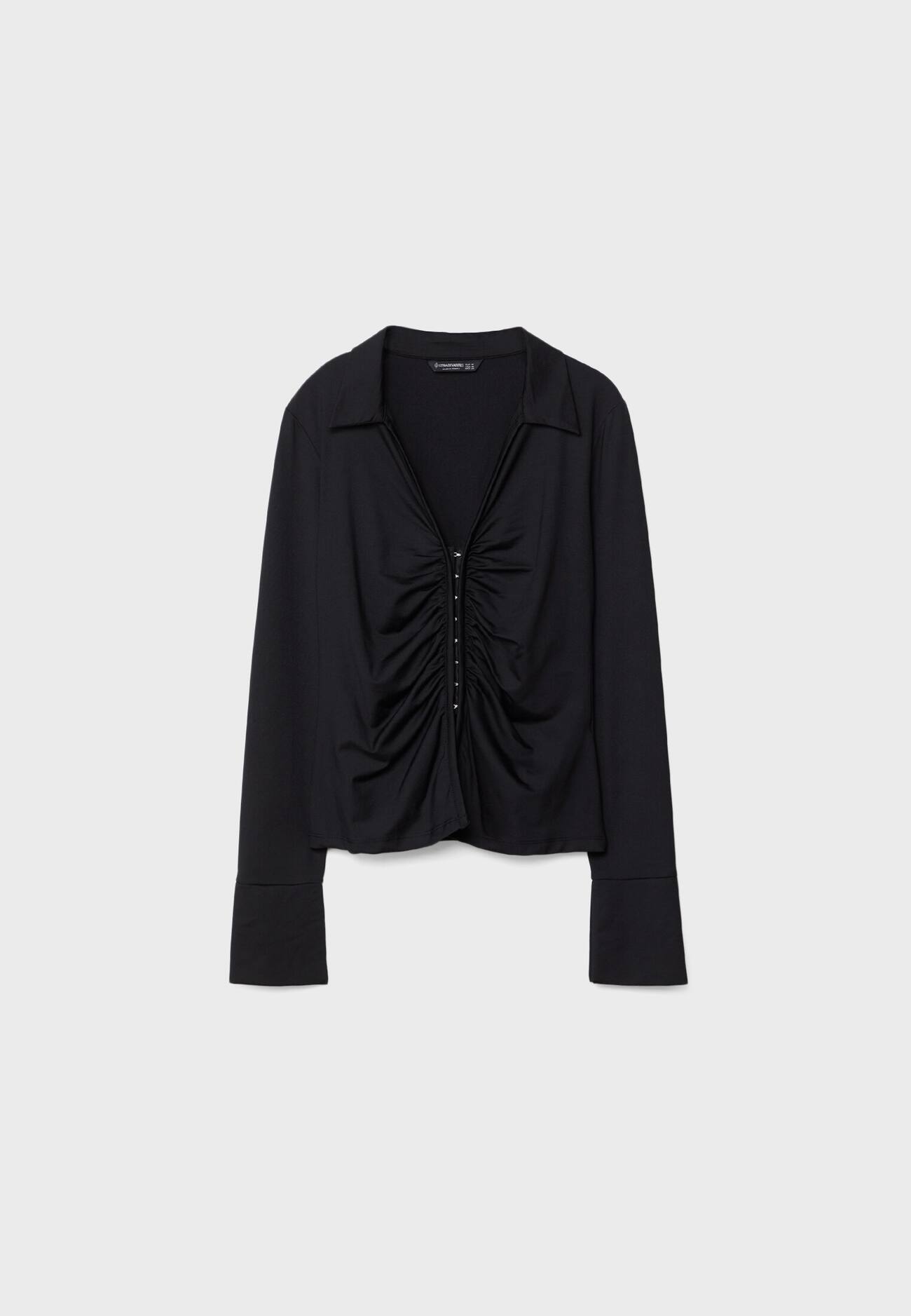 Camisa de malha franzida