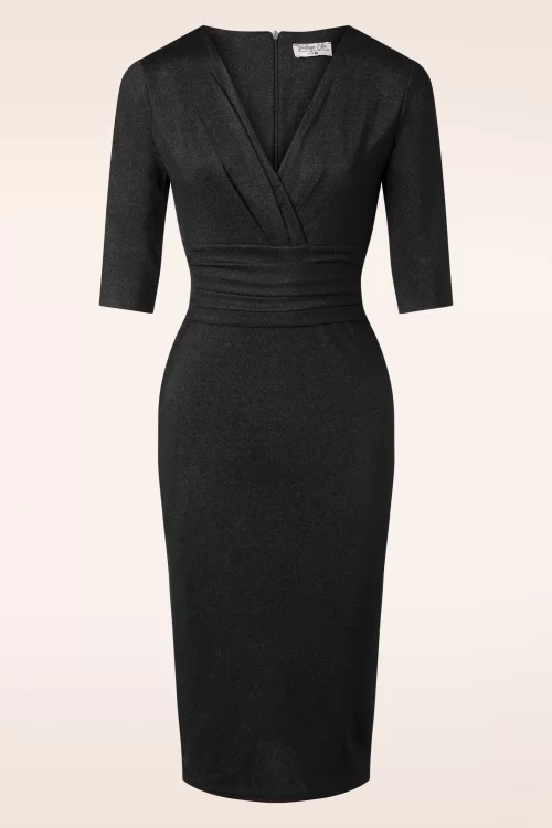 Vintage Chic for Topvintage Nehla pencil jurk in disco zwart