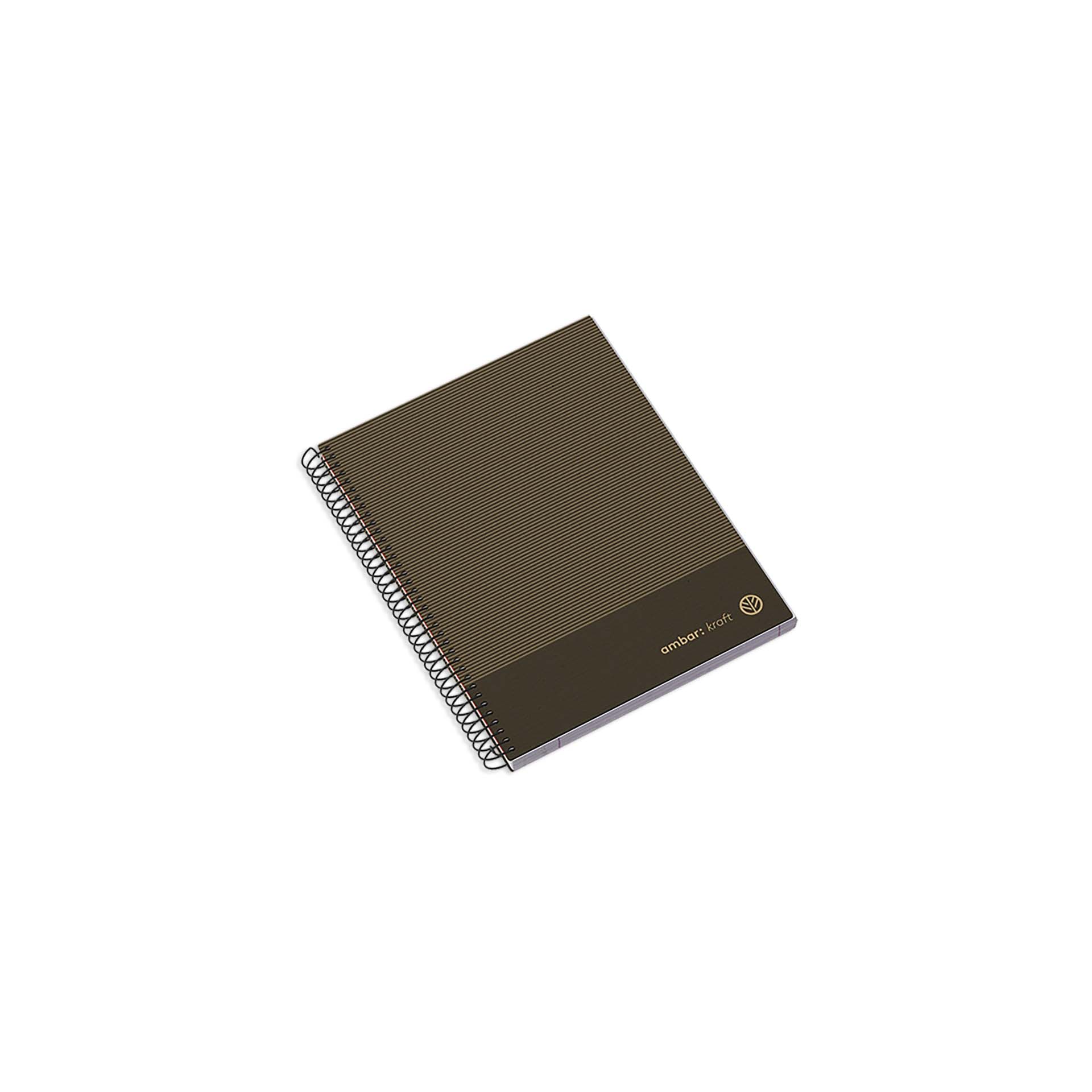 CADERNO ESPIRAL A5 AMBAR KRAFT CAPA DURA QUADRICULADO 100 FOLHAS CORES SORTIDAS