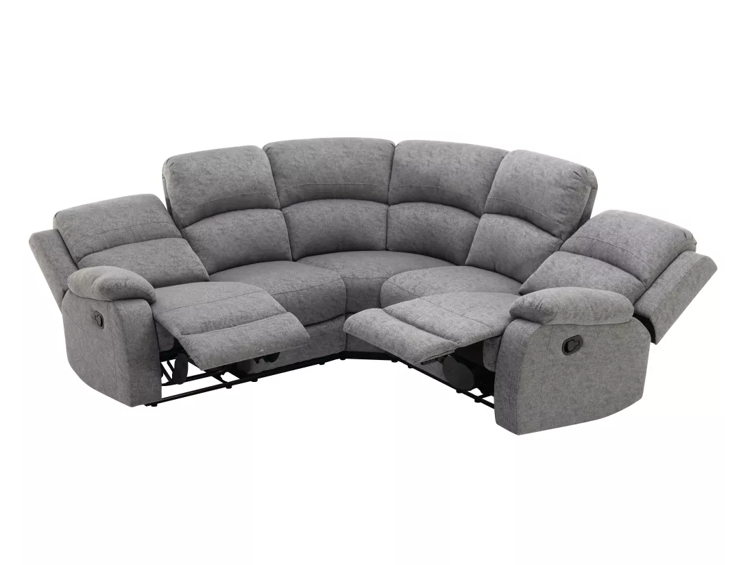 Canapé d'angle relax en tissu chiné gris RIETI