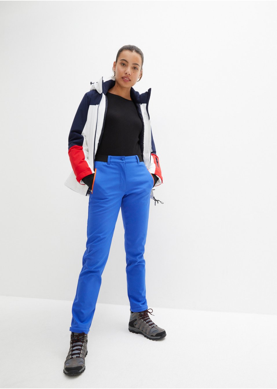 Pantalon fonctionnel imperméable en softshell avec taille confortable, coupe droite
