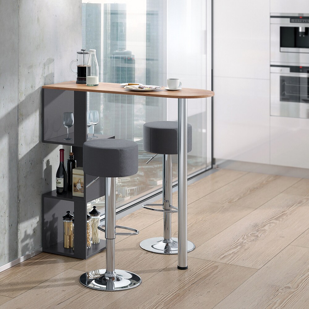 Vicco Bartisch Vincent Anthrazit-Goldkraft Bartresen Stehtisch Tresentisch Bistrotisch Bar inkl. Barhocker