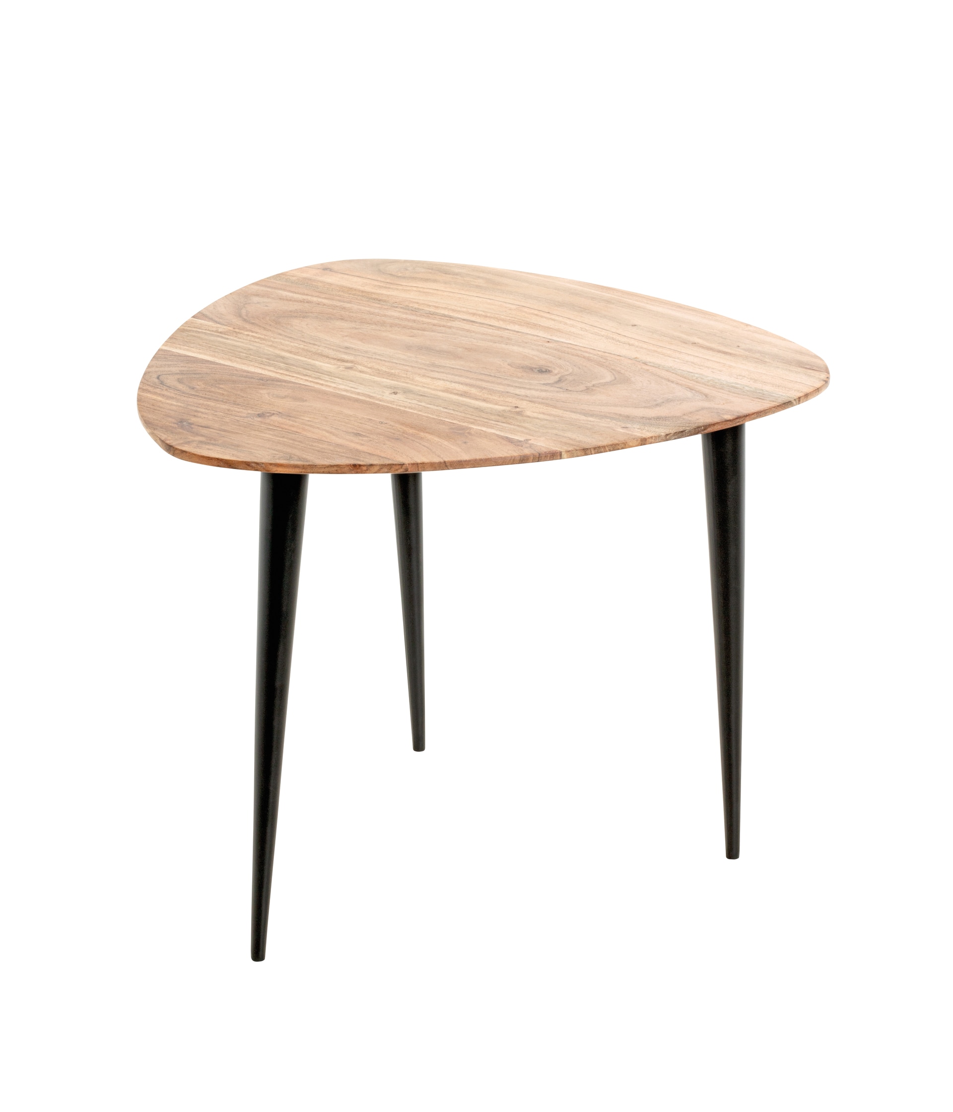 Beistelltisch KALKUTTA Ø 55 cm Akazie Massivholz/schwarz