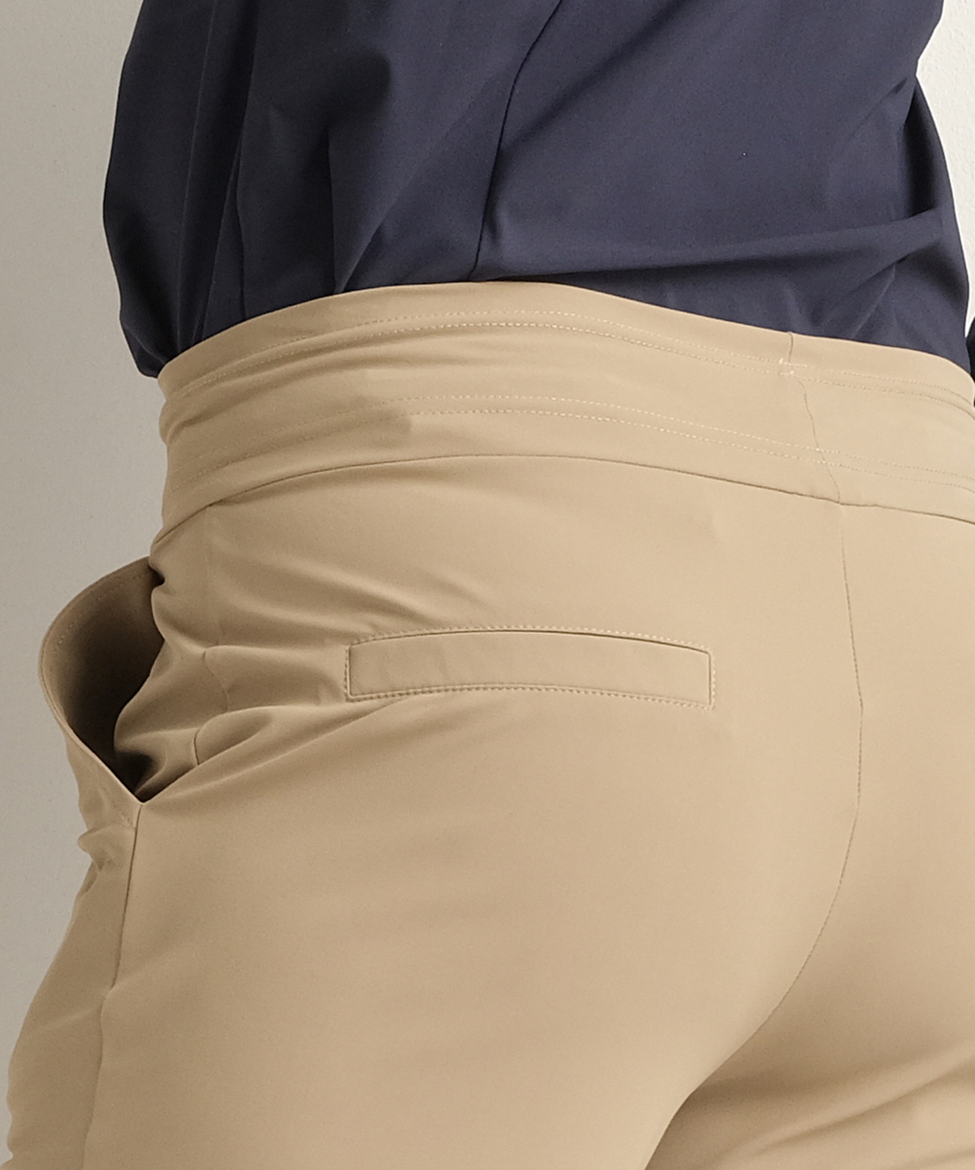 wide fit broek travelstof