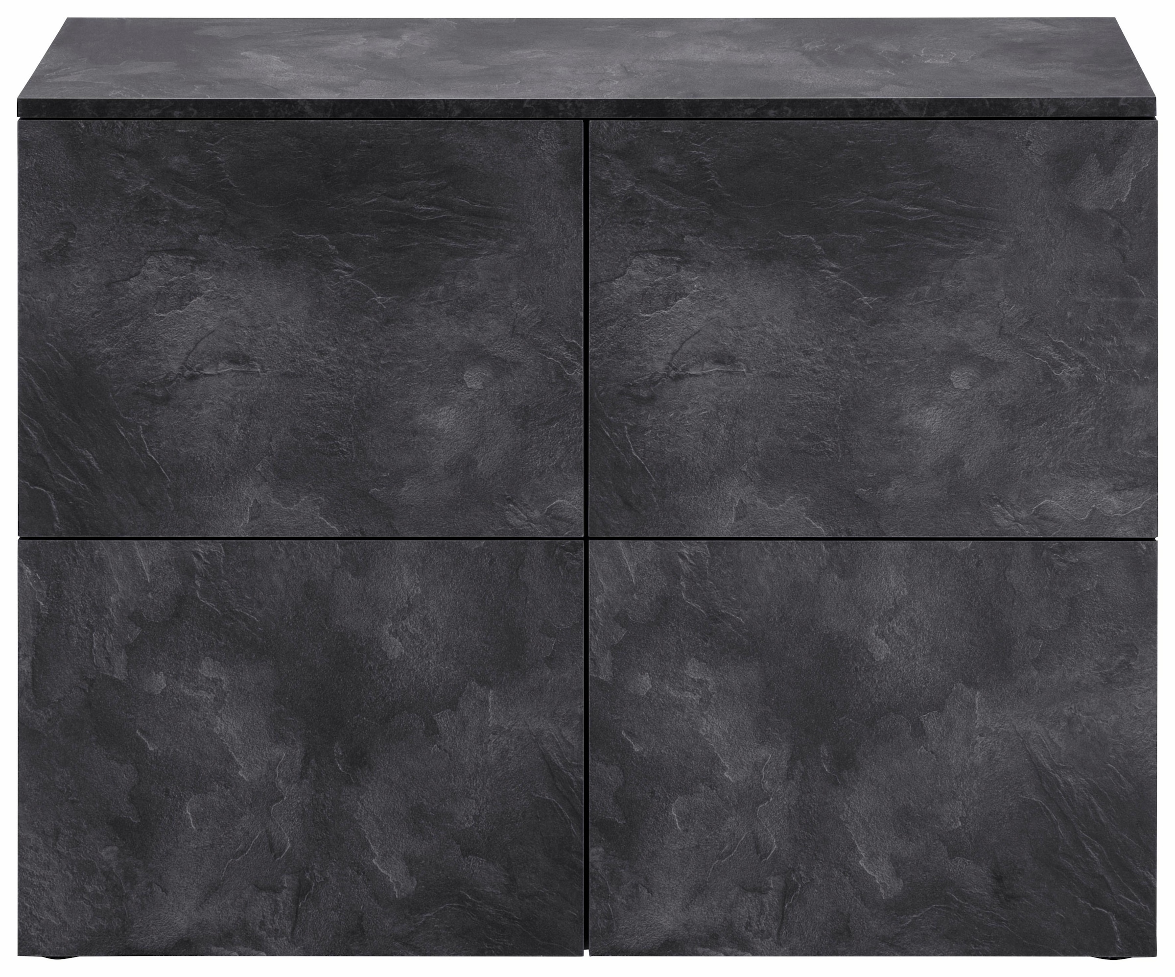 borchardt Möbel Kommode »Rova« Breite 93 cm, 4-türig, Kommode mit viel Stauraum, schieferfarben