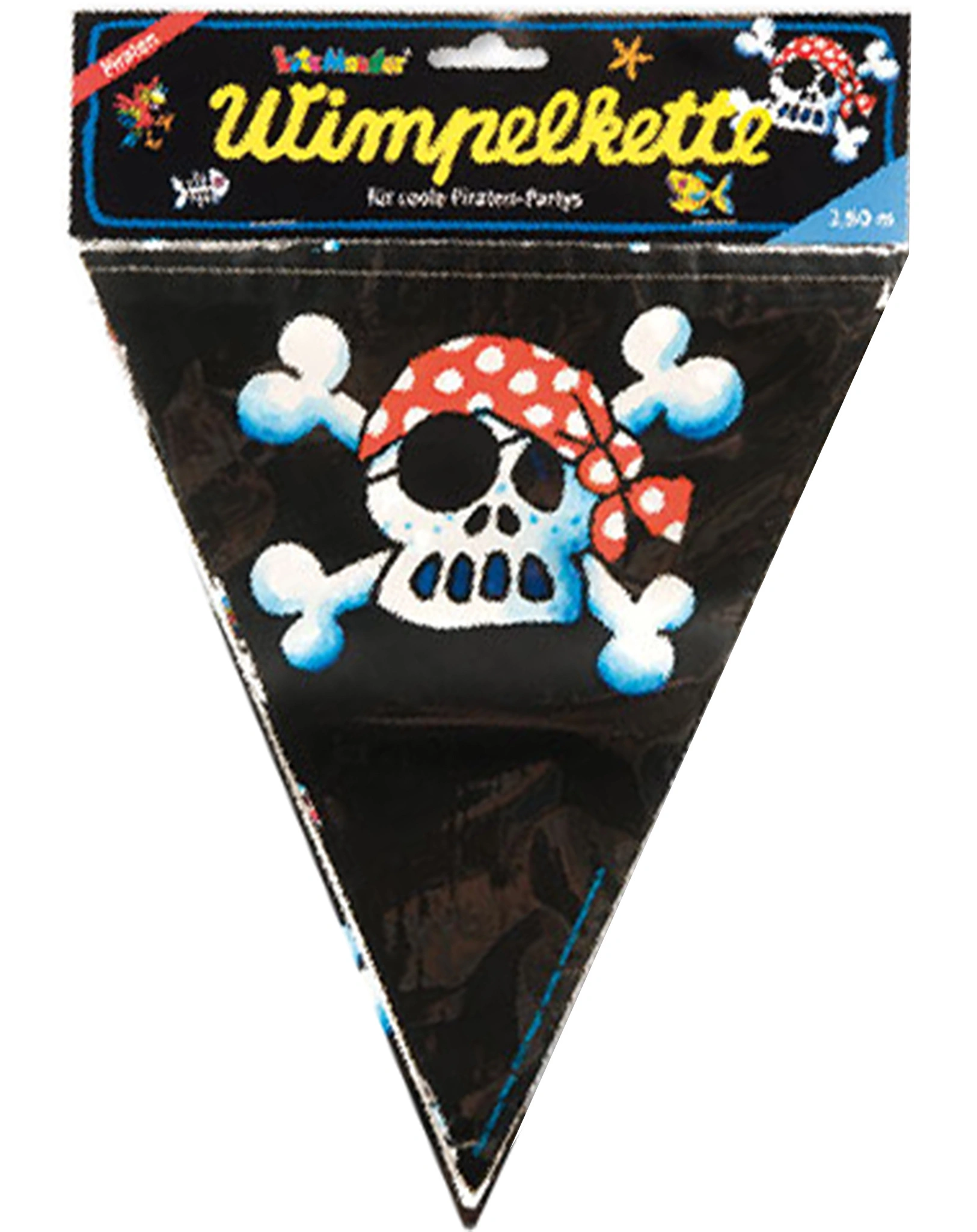 Wimpelkette PIRATENFLAGGE JOLLY ROGER (3,60m)