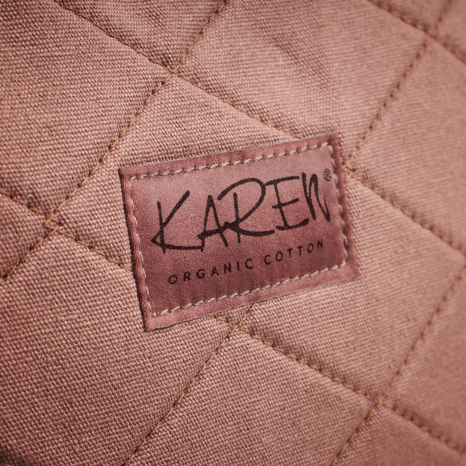 Karen - Toiletry bag with handle Mocca quilt - Toilettaske