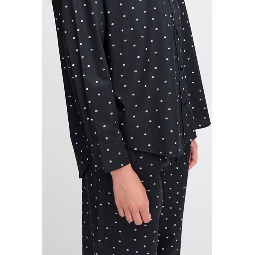 Ichi Stormie Skjorte, Black w/ White Flower, 38