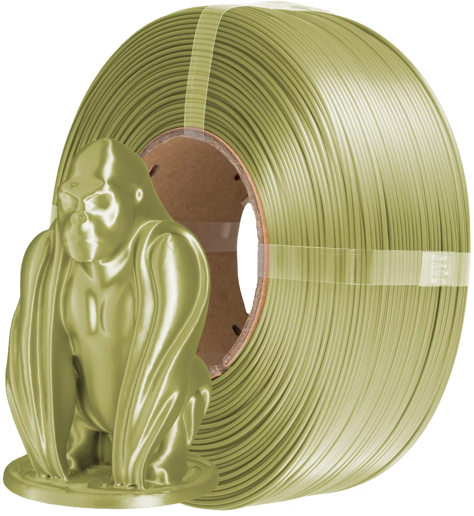 AzureFilm  PLA Silk Refill Olive Green, 1,75 mm / 1000 g    Hochwertiges Filament mit Silk-Effekt in Olive Green, ohne Spule