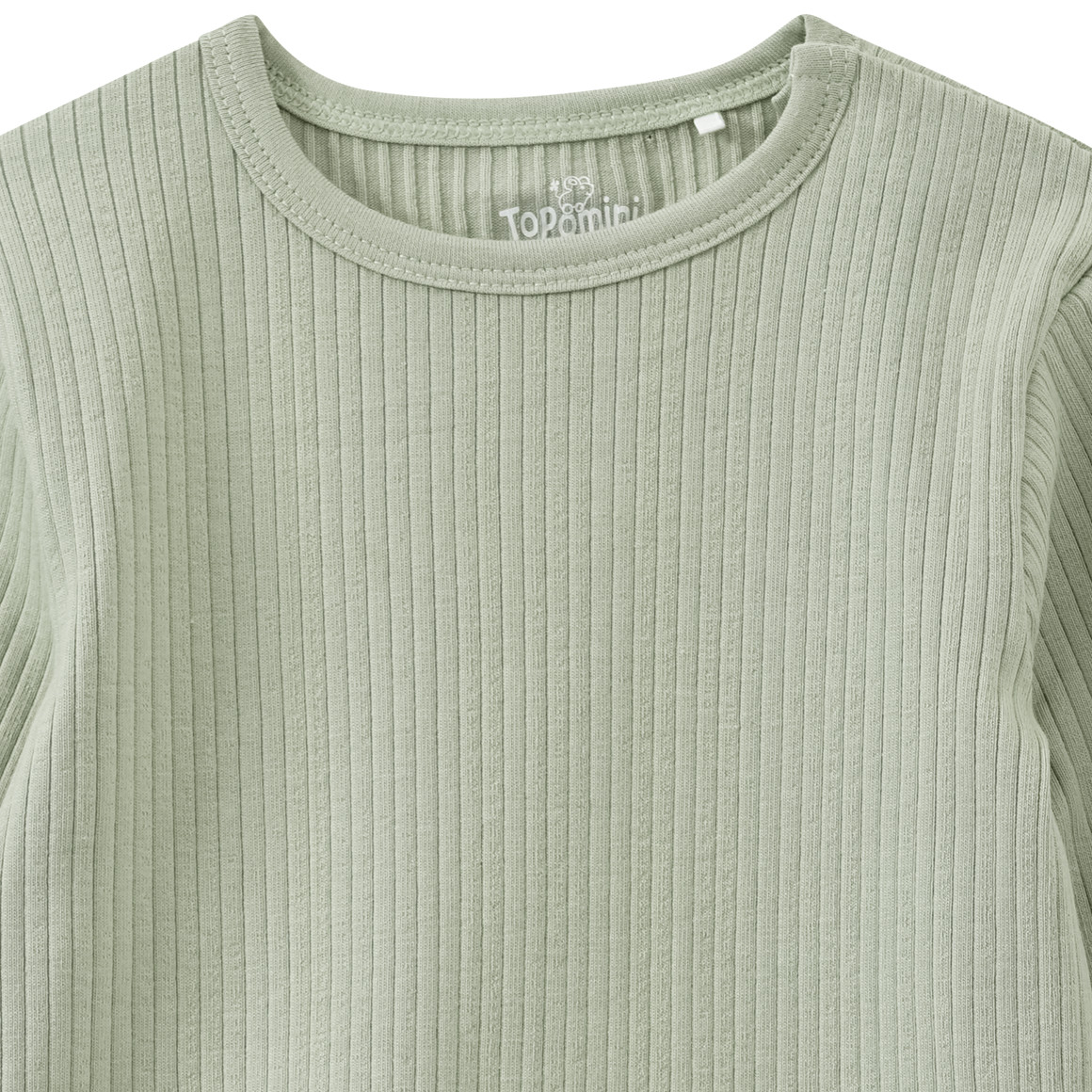 Topomini Pure Collection Baby Langarmshirt mit Rippstruktur oliv