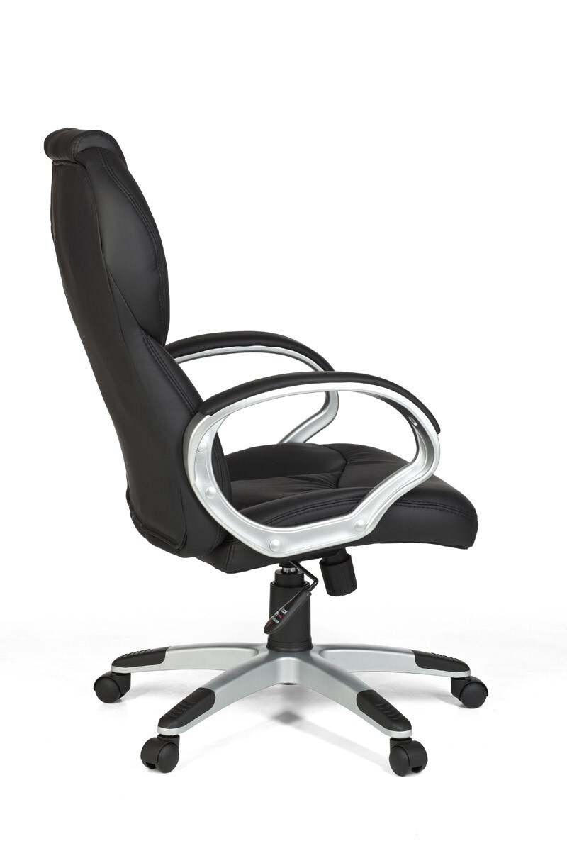 KADIMA DESIGN Chefsessel PALERMO, Lendenwirbelstütze, Wippmechanik, Nylon-Fußkreuz, schwarz/braun