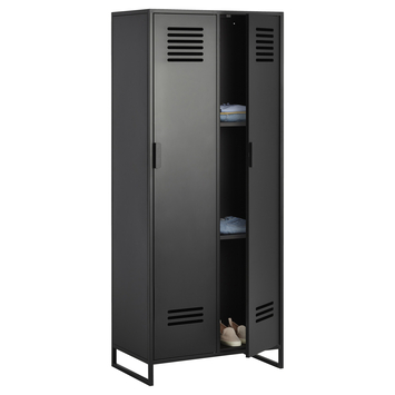 Lockerkast Jason 2-deurs metaal zwart