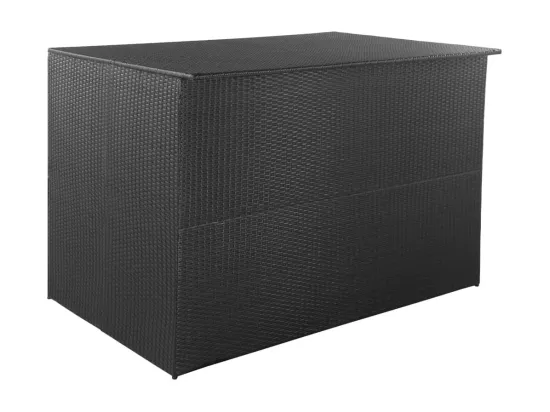 Boîte de rangement de jardin noir 150x100x100 cm résine tressée