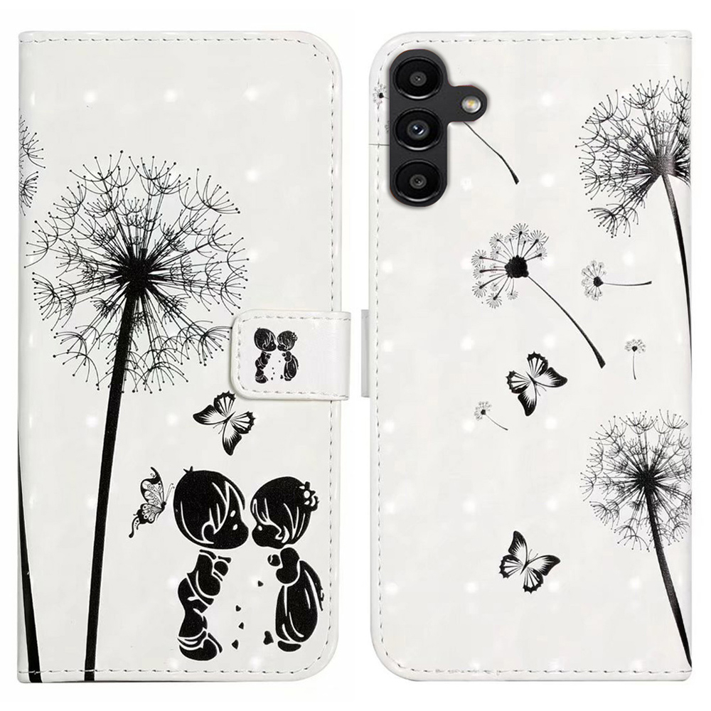Samsung Galaxy S24 FE Leder Tasche mit Kartenfächern - Pusteblumen