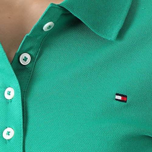 Polo Manches Courtes Slim Femme Piqué 7823 Vert