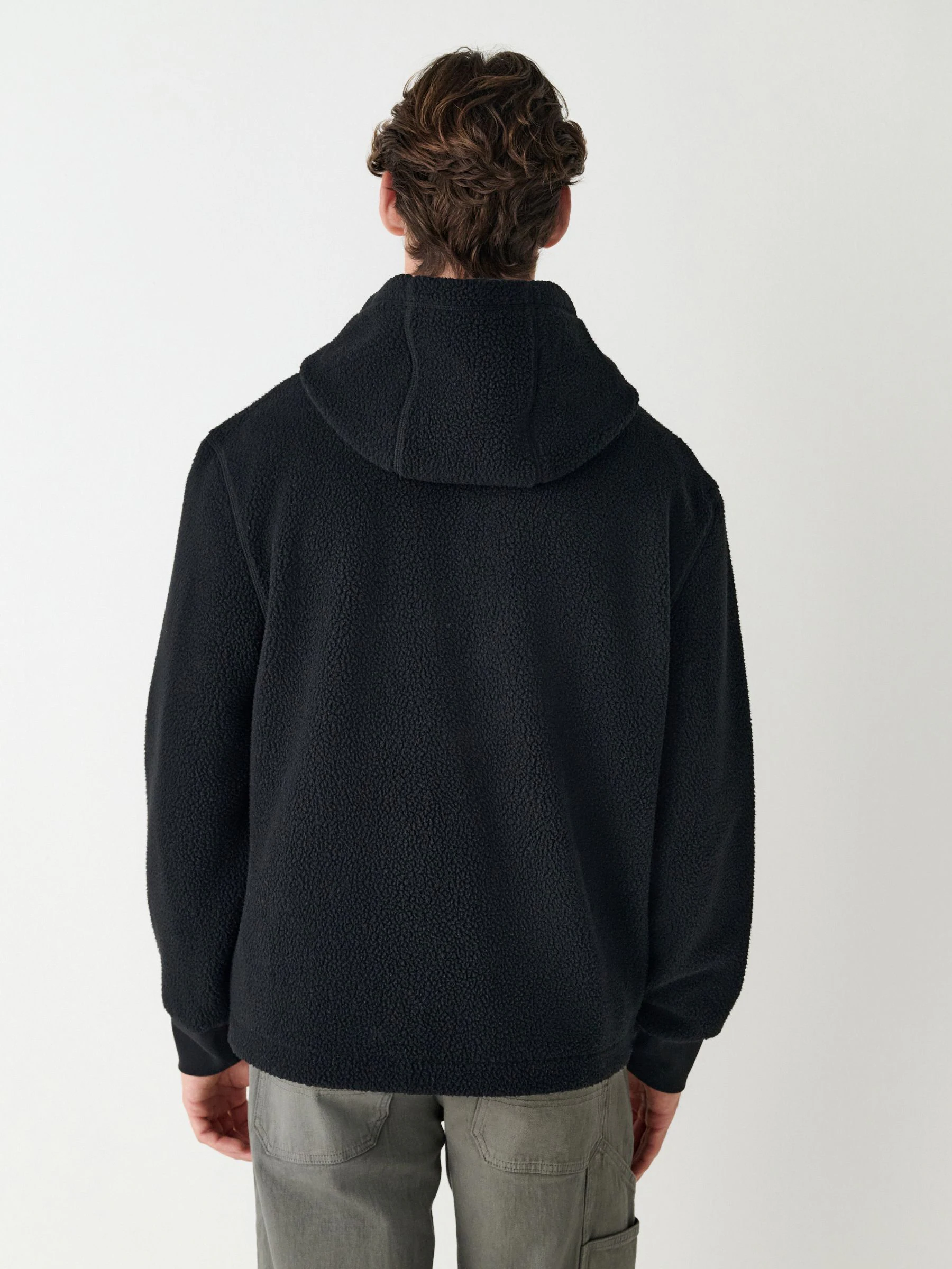 Zwart - Mat capuchon - Borg Fleece