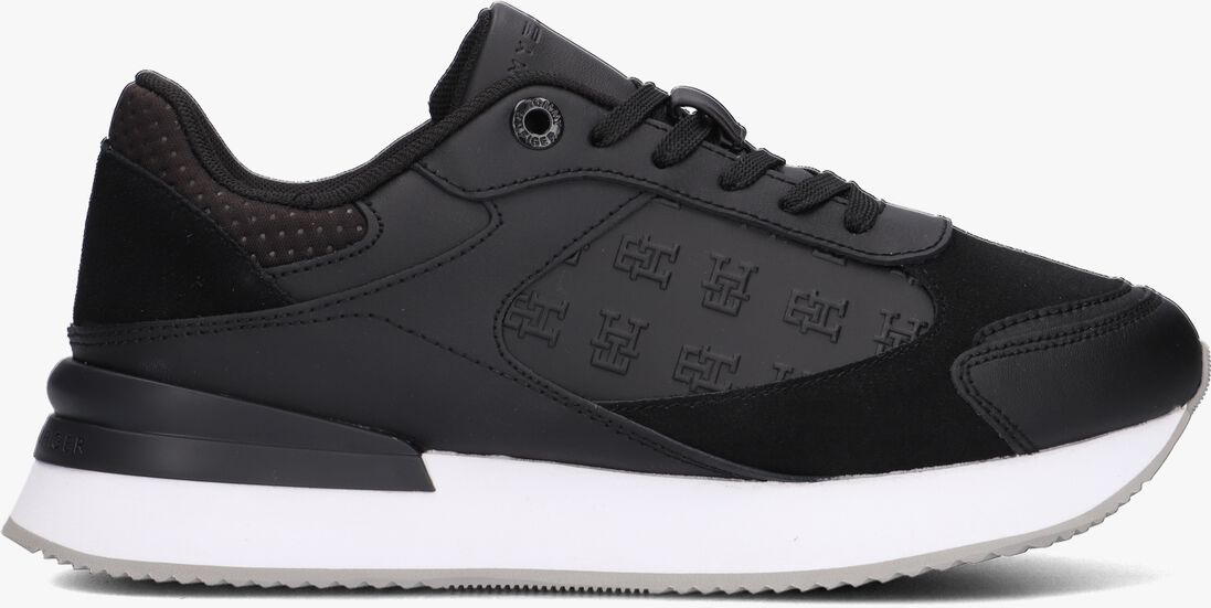 TOMMY HILFIGER zwarte tommy hilfiger lage sneakers elevated embossed runner