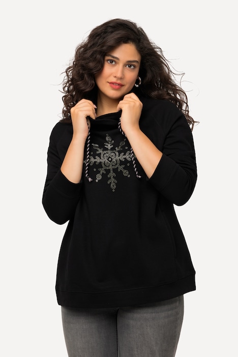 Sweatshirt, Eisstern, Stehkragen, Taschen, Langarm