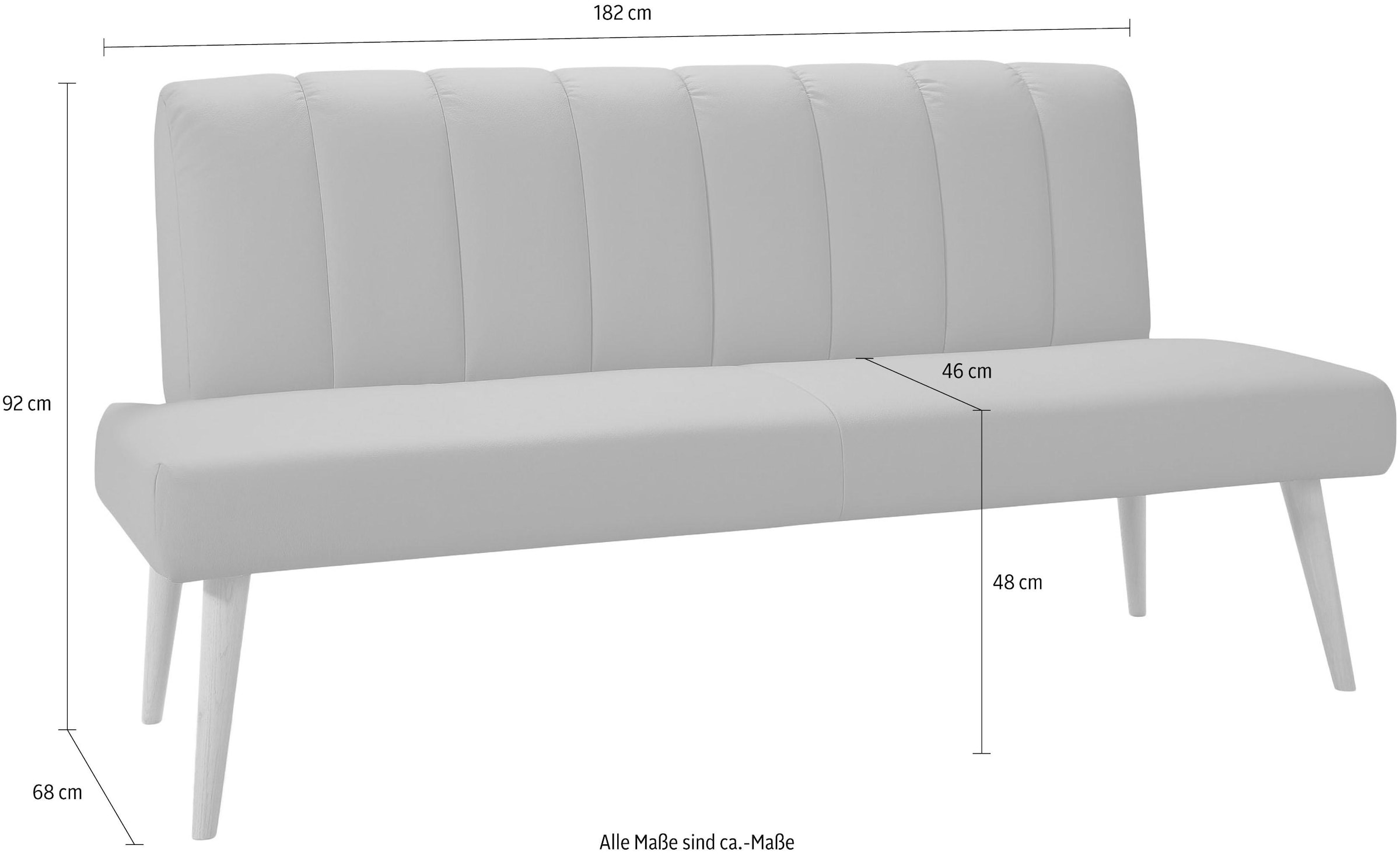 exxpo - sofa fashion Sitzbank »Costa, moderne Rückensteppung, bequem und elegant, hoher Holzfuss« hochwertige Detailverarbeitung, Frei im Raum stellbar