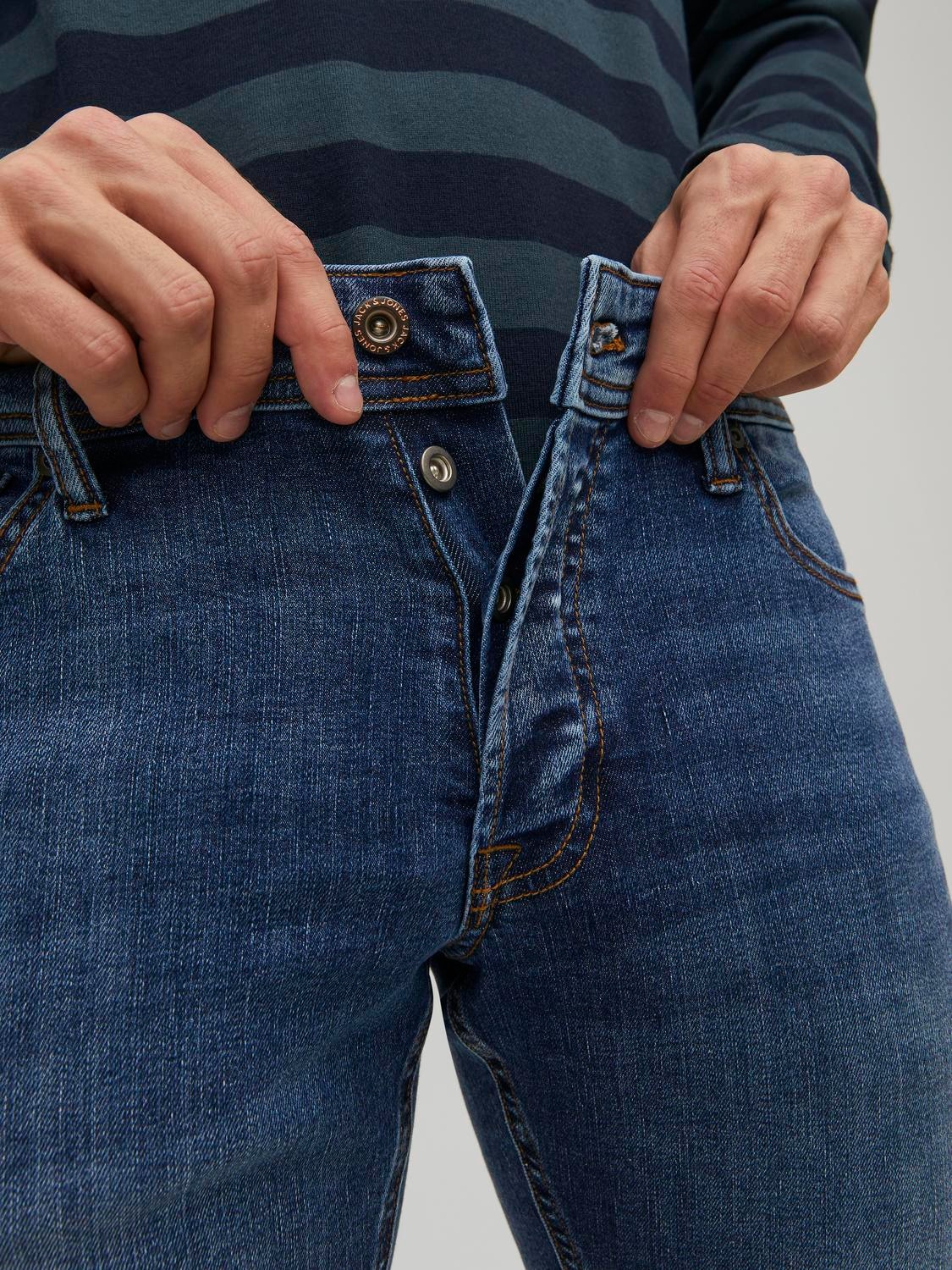 Jack & Jones Slim-fit-Jeans »JJIGLENN – Jeans mit Stretch und figurbetonter Silhouette«, Used, modisch, slim fit, Denim/Jeans