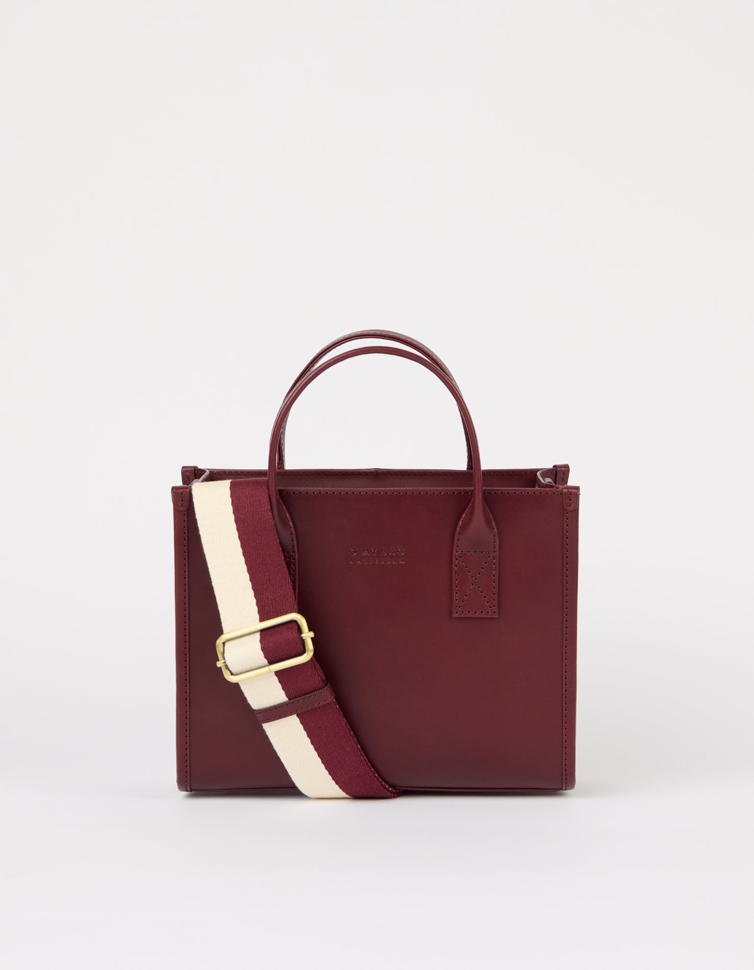 Jackie Midi   Webbing Strap - Dark Cherry Classic Leather