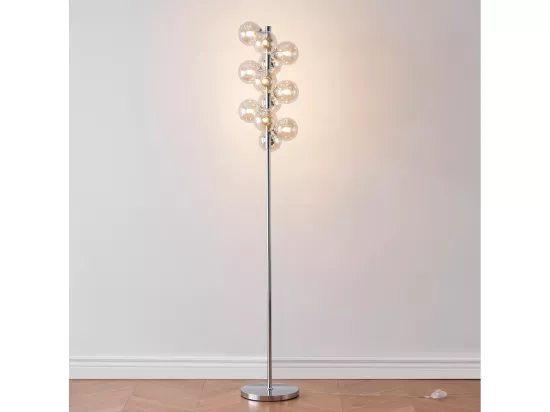 Lampadaire moderne à sphères en verre ambré - Ambrosia