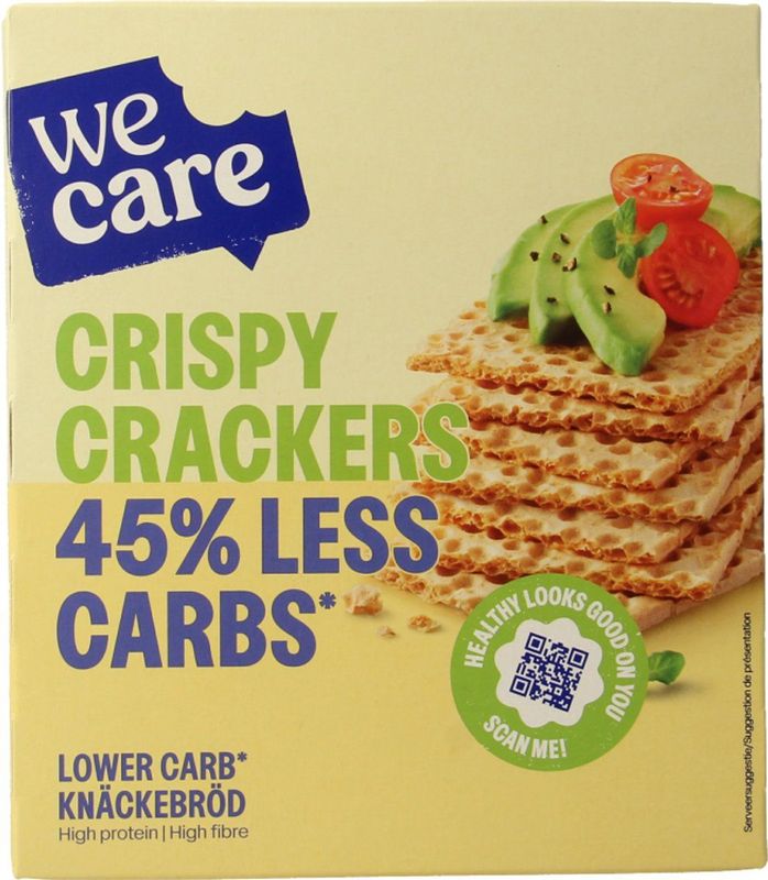 WeCare Lower Carb Crispy Crackers - Luchtige Knäckebröd - 45% Minder Koolhydraten