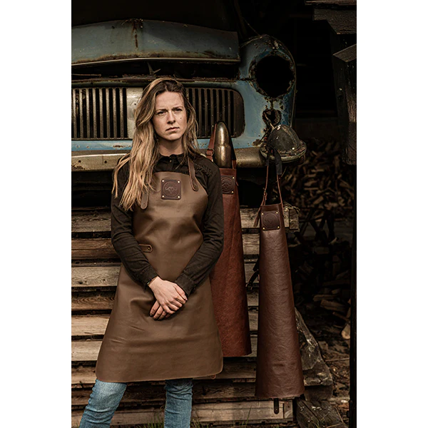 Tablier de cuisine artisanal cuir Buffalo Marron Witloft