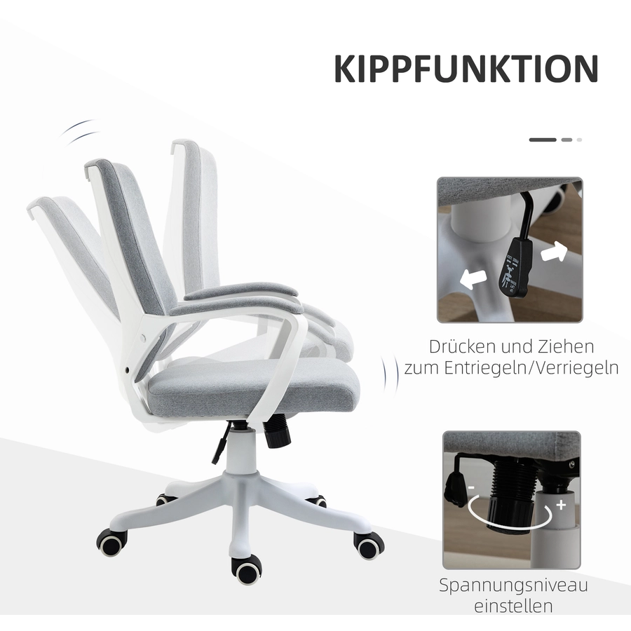Vinsetto Bürostuhl ergonomisches liniendesign, weiche Polsterung grau
