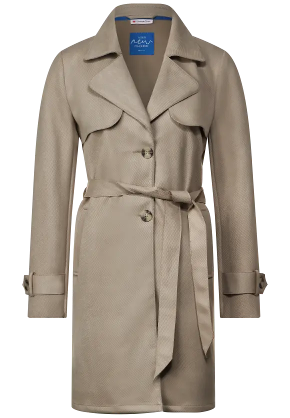 Velours Trenchcoat - smoke sand