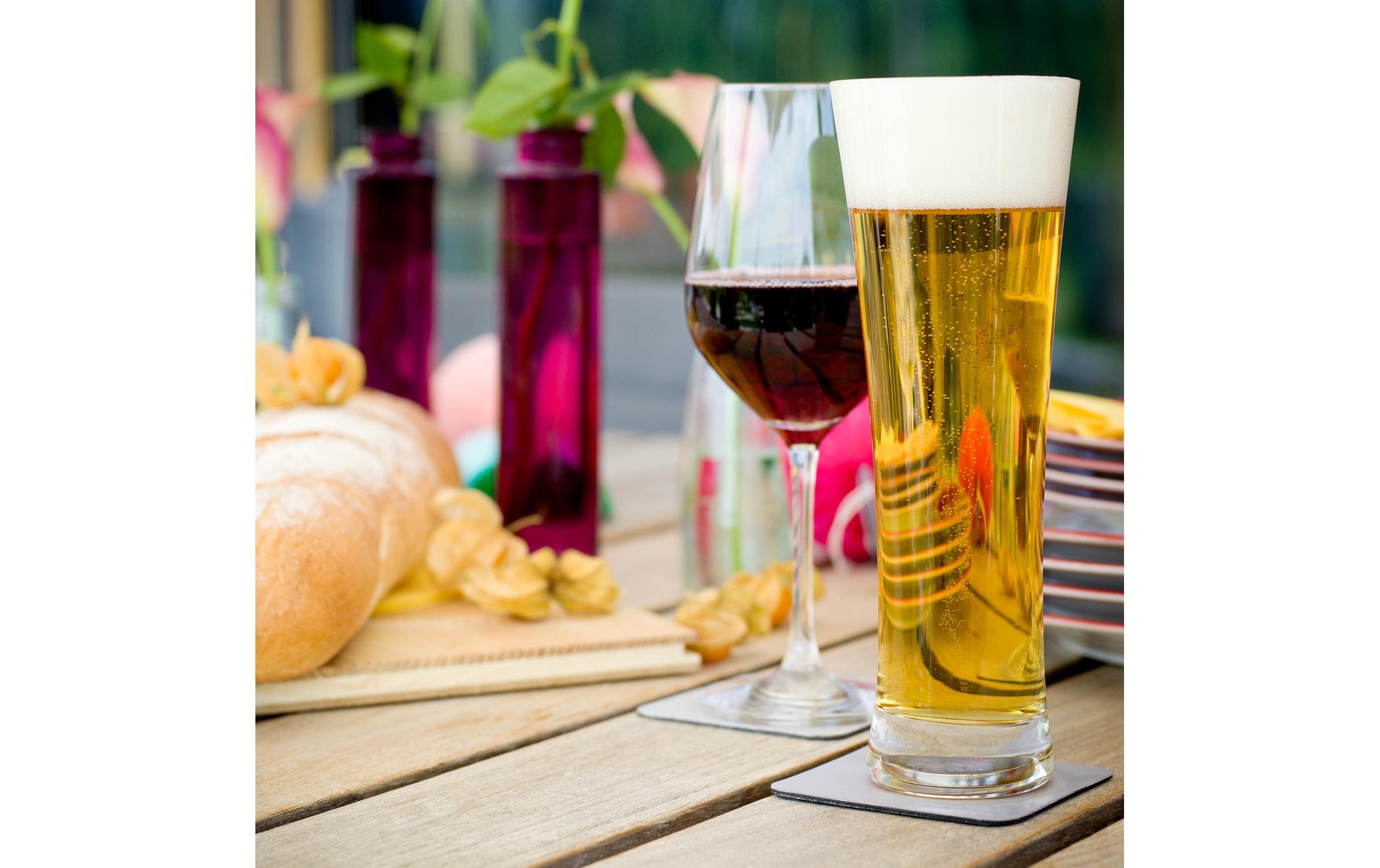 Outdoor-Bierglas Kristallgläser 2er-SetWeingläser-Set mit Magnet-Pads