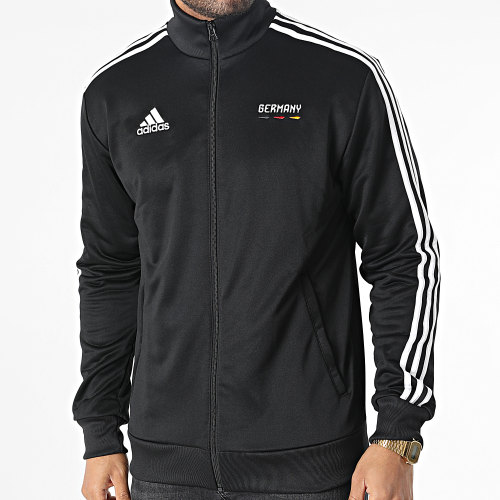 Veste Zippée A Bandes Germany HD6393 Noir