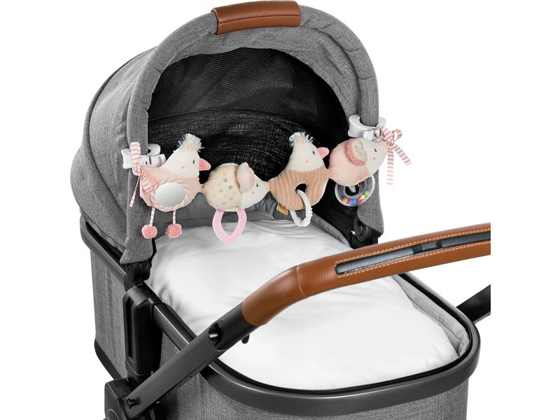 fehn Kinderwagenkette Rosa/Beige Mobile-Kette mit niedlichen Anhänger-Figuren zum flexiblen Aufhängen