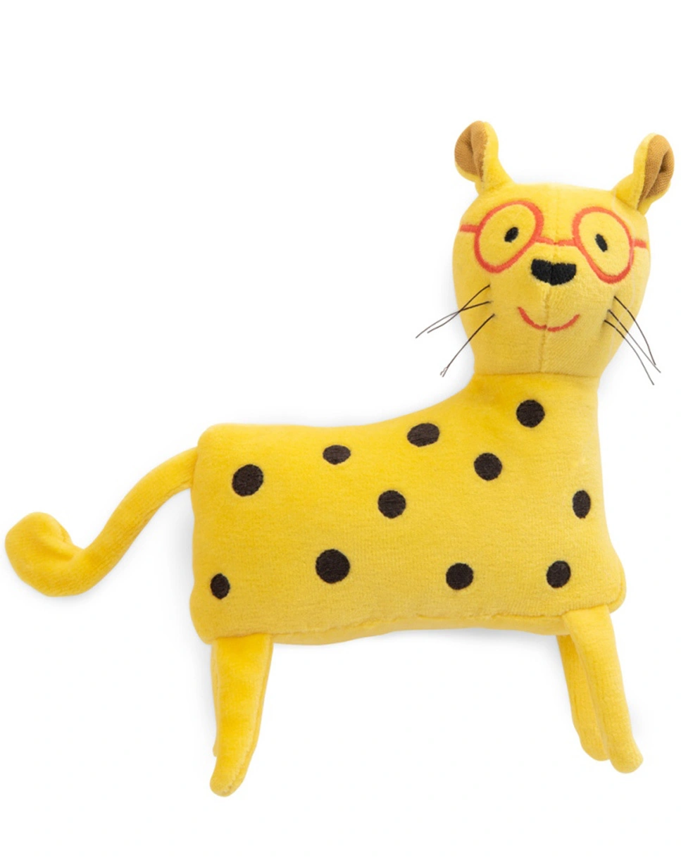 Kuscheltier-Rassel LEOPARD in gelb
