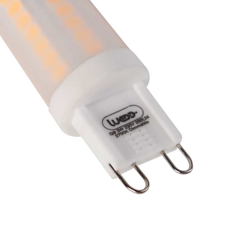 Set van 2 G9 dimbare LED lampen 3W 280 lm 2700K