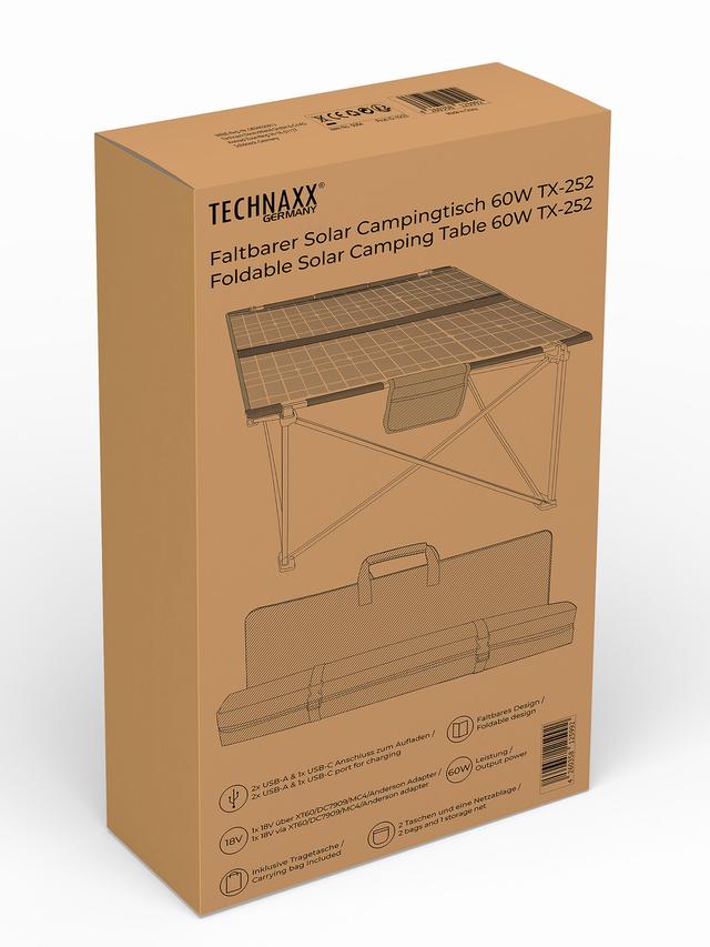 Faltbarer Solar-Beistelltisch 60 W