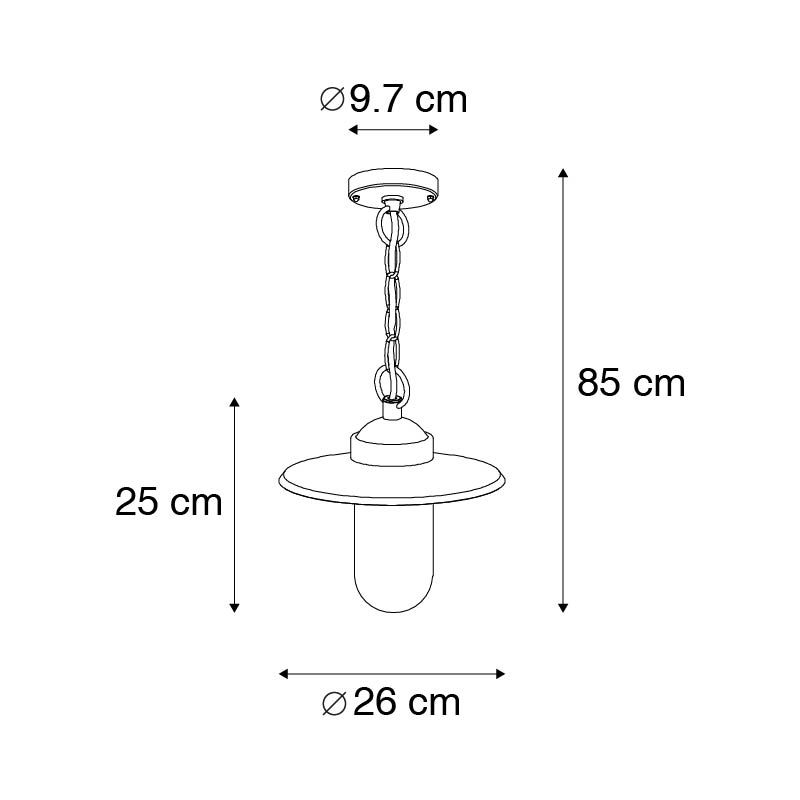 Industriële hanglamp zink IP44 - Munich
