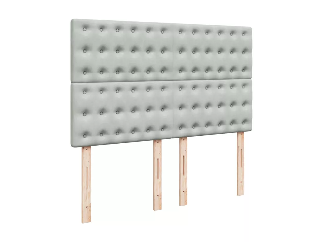 Sommier à lattes de lit et matelas Gris clair 140x190cm Velours