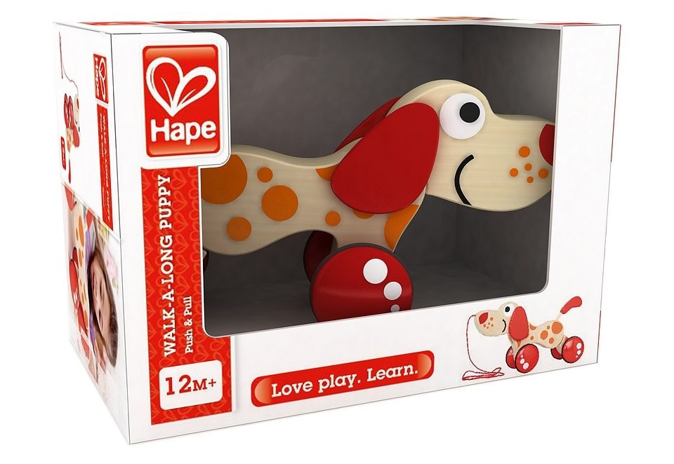 Hape Nachziehtier »Hündchen Puppy« Fördert Feinmotorik, Koordination und Vorstellungskraft
