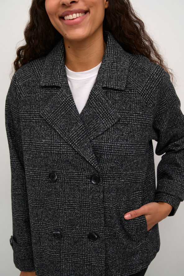 Kaffe KAfabiola Short Jacket Black/grey check