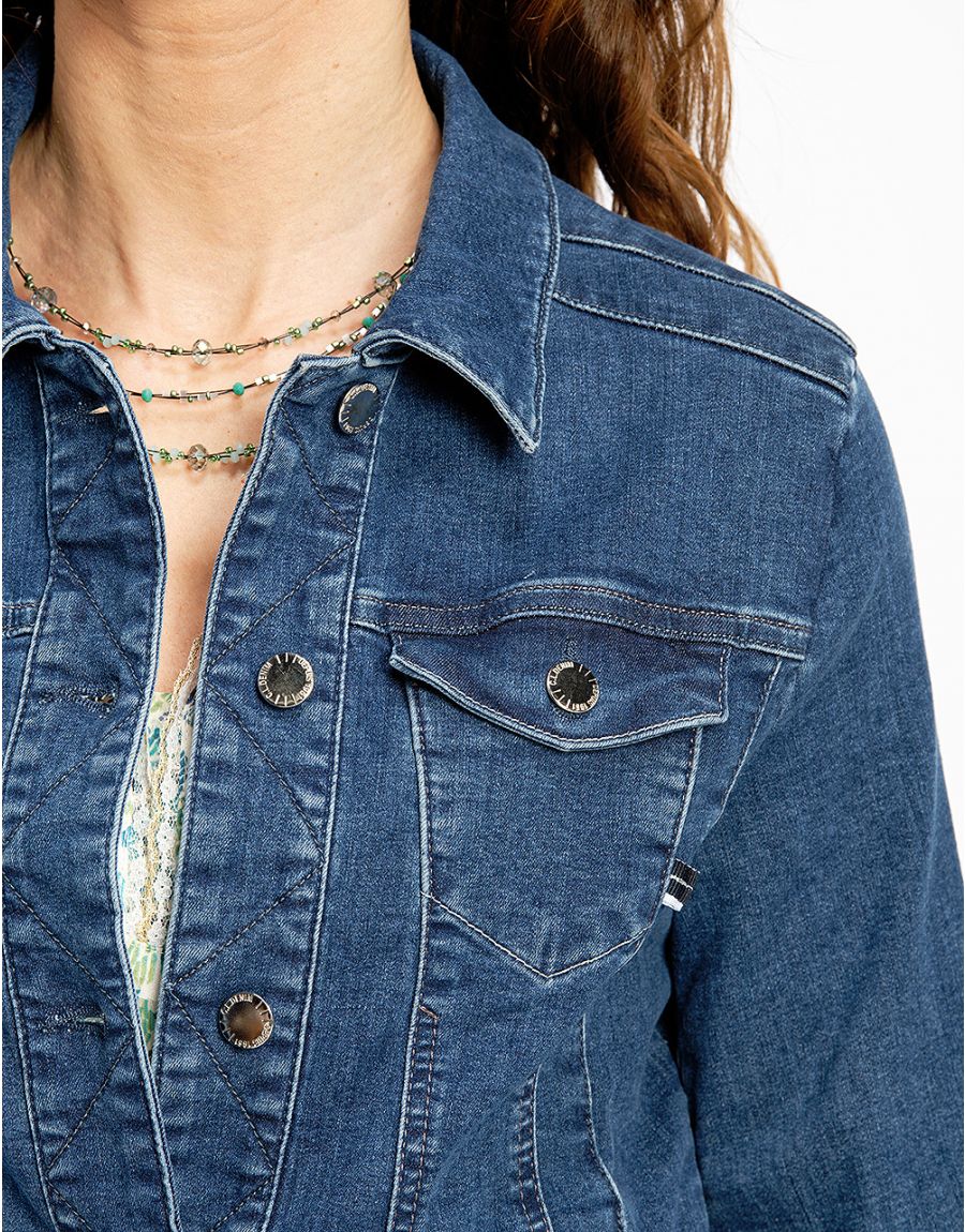 Veste jean clair stretch