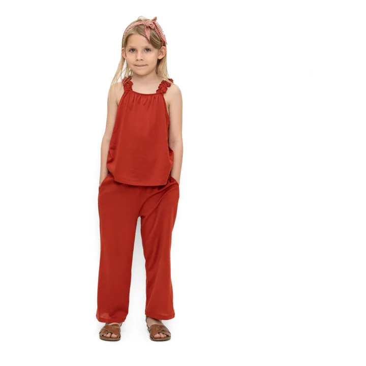 Minimalisma Pantalon en Soie Hip | Rouge