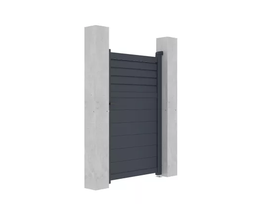Portillon battant aluminium persienné L103 x H166 cm anthracite - VIAZO