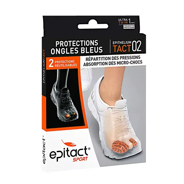 Protetores de unhas Epitact Sport azuis, tamanho XL.