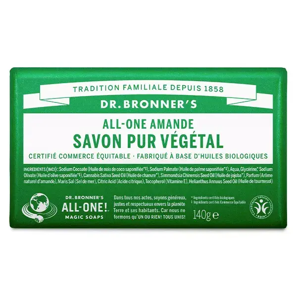 Sabonete Vegetal Puro de Amêndoas Dr. Bronner's 140g