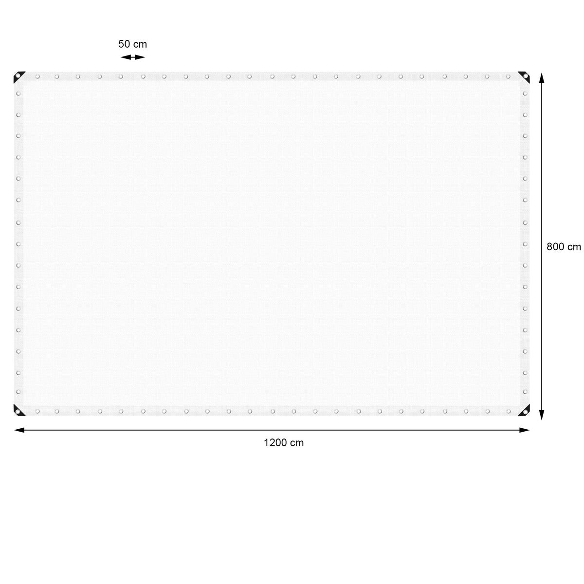 ECD Germany Afdekzeil met ogen, 8x12m, 96m², 260g/m², Wit, Polyethyleen, Schimmelwerend, Waterdicht, Scheurvast, Beschermhoes, Boothoes, Tuinhoes, Houten hoes, Hoes voor tuinmeubelen, Zwembad, Auto
