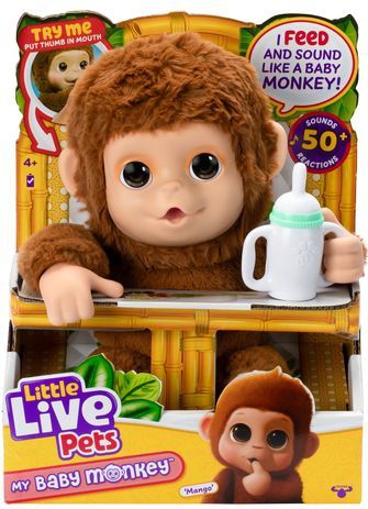 Little Live Pets - My Baby Monkey Mango - Interactieve Knuffelaap
